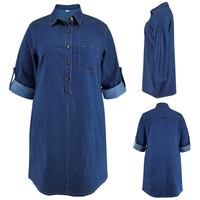 Robes en jean pour femmes grandes tailles, style décontracté sans bretelles, couleur unie, boutonnée, nouvelle collection, par des fabricants de vêtements.