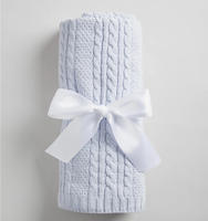 Couverture en tricot douce et chaude pour bébé, en coton, confortable, pour bébé nouveau-né, nourrisson, torsades de pâte frite, couverture en tricot