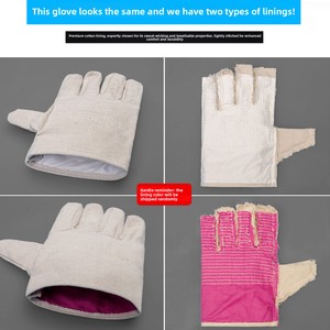 Gants de travail en toile de coton blancs d'hiver, antidérapants, imperméables, anti-coupures, antistatiques, avec poignet en tricot protecteur - Product Image 6
