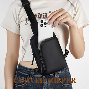 Bolsa Transversal Feminina Antifurto de Nylon Premium Esportiva Impermeável Multicolorida Dupla Face com Fecho ZIP - Product Image 2