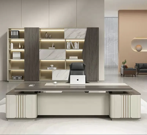 Escritorio ejecutivo moderno de lujo en forma de L para gerentes de espacio de oficina: muebles de oficina modernos y elegantes - Product Image 3