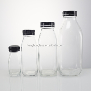 Nhà Máy Giá 500Ml 1000Ml 1L Vuông Sữa Chai Thủy Tinh 16Oz 32Oz Nước Trái Cây Nước Giải Khát Chai Thủy Tinh Với Bằng Chứng Giả mạo Nắp Nhựa - Product Image 6
