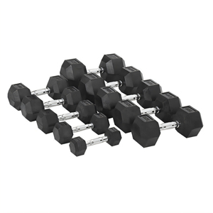 Classic Rubber Hex Dumbbell with Anti-Slip Knurled Grip for Arms Bodybuilding <strong>Strength</strong> <strong>Training</strong> - Product Image 2