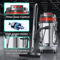 1500W 2400W 4500W Industriestaubsauger mit 106L/s Luftdurchsatz und 70L Kapazität für die Hygiene in Verarbeitungsanlagen
