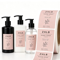 Étiquette autocollante personnalisée pour bouteille de savon liquide, rouleau d'étiquettes imperméables mates pour emballage cosmétique, autocollant pour bouteille de savon à pompe