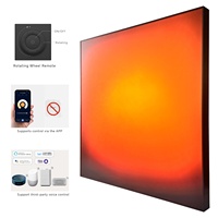 Lampu Sunset Akrilik UV Lukisan Persegi Bingkai Aluminium Art Deco Kontrol Aplikasi Sentuh Tombol Peredup Ramadan Ulang Tahun Pernikahan
