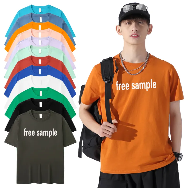 Gratis Verzending Hoge Kwaliteit Unisex T- Shirt Custom T- Shirt 100% Katoenen T- Shirt Afdrukken Mannen Blanco T-Shirts High Street Gebreid