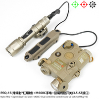 Linterna LED Táctica M600C con Láser Rojo/Verde PEQ15 y Luz Blanca, Luz de Exploración para Armas, Puntero Láser para Exteriores