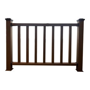 Anti-UV extérieur noir résistant aux intempéries coupe-vent <span class=keywords><strong>jardin</strong></span> balcon personnalisé <span class=keywords><strong>bois</strong></span> plastique Composite WPC garde-corps <span class=keywords><strong>balustrade</strong></span> - Product Image 1