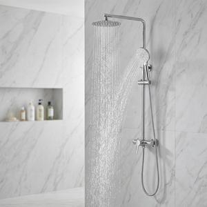 douche Baignoire Mitigeur Robinet Chaud Froid <span class=keywords><strong>Salle</strong></span> <span class=keywords><strong>de</strong></span> <span class=keywords><strong>bain</strong></span> Robinet Thermostatique Ensemble <span class=keywords><strong>de</strong></span> douche Laiton Céramique Moderne - Product Image 2