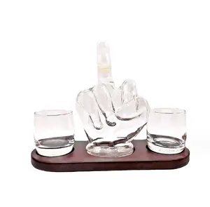 Cá Nhân Phong Cách Thiết Kế Độc Đáo Vui 1000Ml Thủy Tinh Ngón Tay Giữa Rượu Whisky Vodka Brandy Decanter Set Với Chủ Và Ly - Product Image 1
