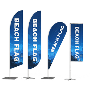 Bandera de Pluma Personalizada con Diseño de Tiburón, Mariposa, Monstruo de Jardín, Bandera de Playa en Blanco con Base de Agua - Product Image 5