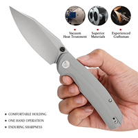 Couteau pliant TRIVISA Pocket Hornet-03G pour hommes, lame 14C28N, manche G10 avec clip, outil de survie, camping, chasse en plein air