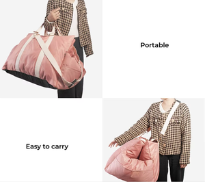 Cama y transportador de lujo para mascotas para perros y gatos, extraíble, lavable con patrón sólido, cama de viaje de invierno para asiento trasero - Product Image 6