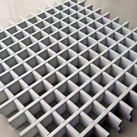 Matériaux décoratifs d'intérieur : Système de plafond en grille d'aluminium à cellules ouvertes pour restaurant, magasin, hall, garage, abri – Conception de faux plafond pop