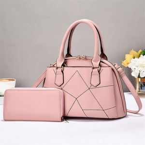 2PCS <b>Set</b> Women Leather Totes Single Shoulder Strap Crossbody Bag Waterproof PU Handbags - Product Image 5