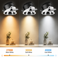 Spot encastré LED COB à CRI élevé 8W-20W, anti-éblouissement, à cadre étroit, 2700K 3000K 4000K 15 °   24 °   36 °   pour l'intérieur