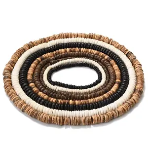 Coconut Brown Beige White Black Jewelry Made Spacer Beads Natural Wholesale 5mm 8mm 10mm Sandal Wood 10 Pieces in an Opp Bag