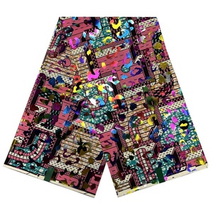 Nouveaux imprimés 100 coton matériel africain cire dorée tissu Ankara <span class=keywords><strong>Pagne</strong></span> Batik <span class=keywords><strong>pagne</strong></span> tache trucs Ghana 6 mètres mode pour coudre - Product Image 6