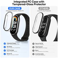 Protection d'écran en verre 9H pour Xiaomi Smart Band 10 8 9 Pro, coque de montre intelligente, protection intégrale anti-rayures et antichoc