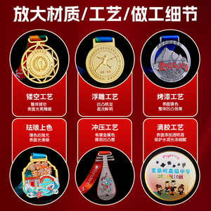 Médaille en métal Qingwei sur mesure 80g – Récompenses et commémorations pour concours de lecture scolaire et événements scolaires - Product Image 3