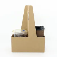 Plateau porte-gobelets biodégradable avec logo personnalisé imprimé, gobelets à café jetables, respectueux de l'environnement