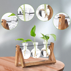 Estaciones de Propagación de Plantas de Escritorio, Terrario con Soporte de Madera, Regalo para Amantes de las Plantas, Macetas de Vidrio para Decoración de Bodas - Product Image 4