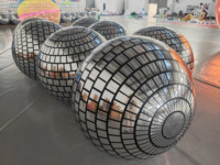 Boule miroir gonflable géante en PVC, décoration de boule disco, ballon réfléchissant argenté brillant pour fête, mariage, événement, publicité