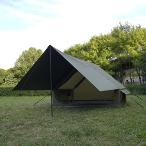 Tente de camping gonflable verte 6,3 m² avec auvent, porte simple, sans fenêtre, en tissu Oxford 300D et colonnes d'air en PVC – Offre spéciale - Product Image 1