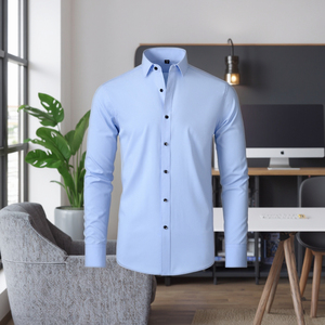 Tùy Chỉnh Cotton Polyester Được Trang Bị Áo Sơ Mi Nút Placket Mens Trắng Trang Phục Chính Thức Văn Phòng Đám Cưới Nhân Viên Áo Sơ Mi Cho Nam Giới - Product Image 1