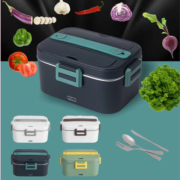 12-24V 110V/220V Portable Heating Stainless Steel Lunch Box Home Car Truck Home Rice Box Wholesale Electric Lunch Box