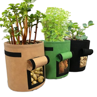 JIODEKEYI Sacs de culture de pommes de terre de 10 gallons, lot de 10, respirants, durables, écologiques, en tissu non tissé avec poignées pour tomates et fleurs