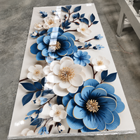 Panneau mural en PVC imprimé 3D de luxe, effet marbre UV, haute brillance, imperméable, feuille de PVC personnalisée à veinage marbré pour revêtement mural intérieur d'hôtel