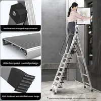 Échelle pliante multifonctionnelle en alliage d'aluminium pour usage domestique, type A, épaissie, renforcée, sûre, télescopique, portable, pour grenier, 12-150 kg