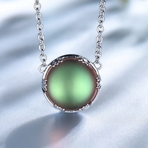 Collar de Plata de Ley S925 para Mujer, Joyería de Plata Simple, Collar con Colgante <span class=keywords><strong>Aurora</strong></span> Boreal, Venta al Por Mayor - Product Image 5