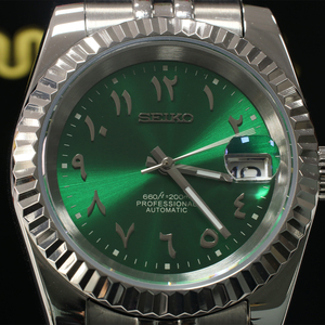 2025 Latest Design Green Arabic Dial Stainless Steel 5ATM Movement Automatic Men's Mechanical Watch - Product Image 3