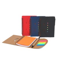 Bloc-notes à spirale pour approvisionnement transfrontalier, avec couverture en papier design, stylo, notes adhésives, épaissi, durable, multicolore