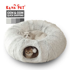 Manufacturer Wholesale Plush Foldable Collapsible Round <b>Cat</b> <b>Tunnel</b> - Product Image 3