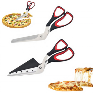 Forbici per Pizza 2-in-1 Sicure per Alimenti |   Manico staccabile e lame in acciaio inossidabile |   <span class=keywords><strong>Taglio</strong></span> e affettatura rapida <span class=keywords><strong>di</strong></span> pancake e carne arrosto - Product Image 1