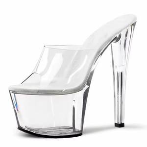 Sandalias de Tacón <span class=keywords><strong>Alto</strong></span> de 7 Pulgadas-17 cm para Mujer, con Punta Abierta, para Discoteca, Fiesta, Pasarela, Banquete, Vestido de Noche, Estilo Stripper, Sexy, Talla Grande - Product Image 1