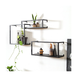 Wought-estantes de pared de metal flotante, estante de pared profundo decorativo para el hogar antiguo, en venta - Product Image 6