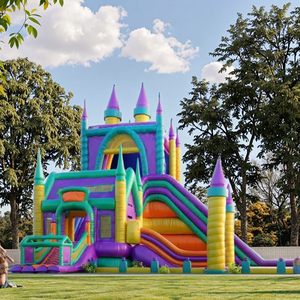 Thương mại ngoài trời di động nhảy vui chơi giải trí lâu đài Chủ Đề Công viên kết hợp sân chơi bouncy Nhà trượt trả lại thổi cho thuê - Product Image 1