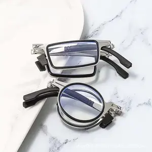 2022 2023 new fashion round metal folding women reading glasses rectangular men anti blue light reading glasses bulk with case