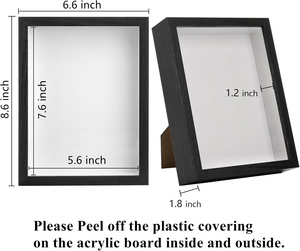 Bán buôn A4 A3 đen & trắng 3D hộp bóng sâu với kính cho trang trí nội thất biểu tượng tùy chỉnh khung ảnh hộp bóng - Product Image 5