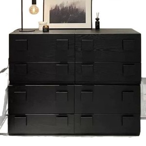 Wooden Modular <b>Sideboard</b> Living Room Cabinet Dark Antique Color Multi Functional <b>Storage</b> Unit - Product Image 5