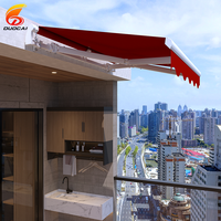 Extérieur personnalisé en alliage d'aluminium simple A001 auvent balcon auvent rétractable avec lumière LED