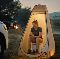 Toilette de camping pliable portable pour adultes, avec couvercle et seau intérieur, idéale pour les voyages en plein air, les camping-cars, la randonnée et les situations d'urgence