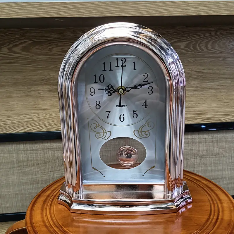 義烏卸売寝室装飾ゴールドヴィンテージデザインおじいさん振り子デスクデジタル時計