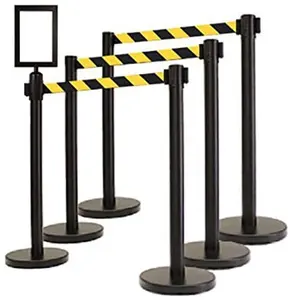 Factory Crowd Control Retractable Belt Stand Crash Queue Safety Folding Pole Barrier Stanchions Post Barricade Queue Manager