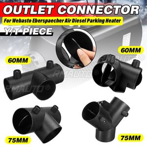 Conduit d'aération de chauffage <span class=keywords><strong>diesel</strong></span> de <span class=keywords><strong>voiture</strong></span> de pièce en T de 60mm/75mm avec connecteur d'<span class=keywords><strong>échappement</strong></span> de volet de soupape de régulation pour Webasto Eberspacher Propex - Product Image 1